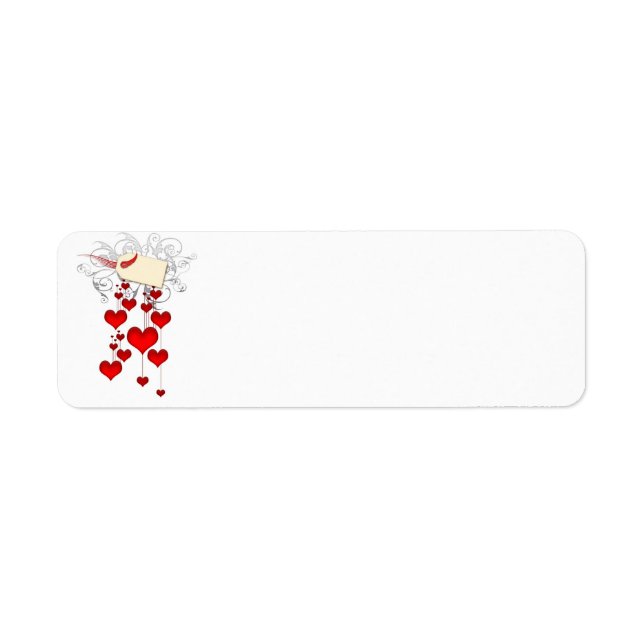 Röda hjärtetiketter returadress etikett (Framsidan)