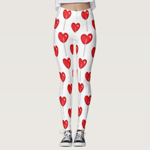 röda hjärtklappare leggings