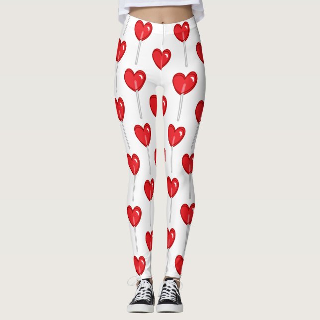 röda hjärtklappare leggings (Framsida)