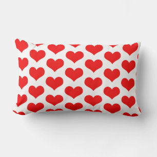 Röda hjärtmönster Söta anpassade färger Hemdekor Lumbarkudde