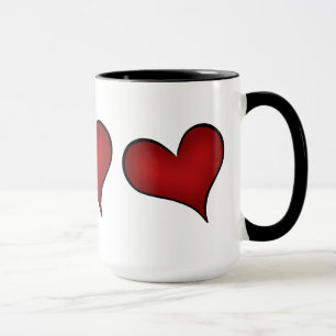 Röda hjärtor för valentines day mugg