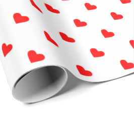 Röda hjärtor presentpapper