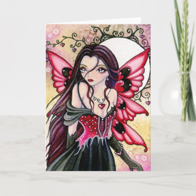 Röda hjärtor - tomt kort (Framsida)