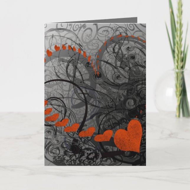 Röda hjärtskärl helgkort (Framsida)