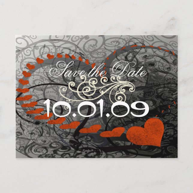 Röda hjärtskärl meddelande vykort (Framsida)