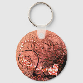 Röda hjärtskärl nyckelring