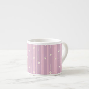 Röda hjärtstripemönster espressomugg