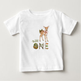 Röda hjort Vild En Bebis Första 1:a Födelsedags T- T Shirt