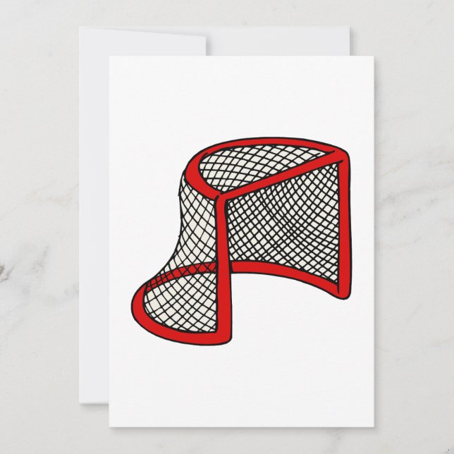 Röda hockeymålet inbjudningar (Framsida)