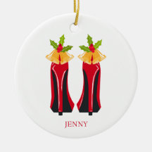 Röda Högklackar med julafton Klockor