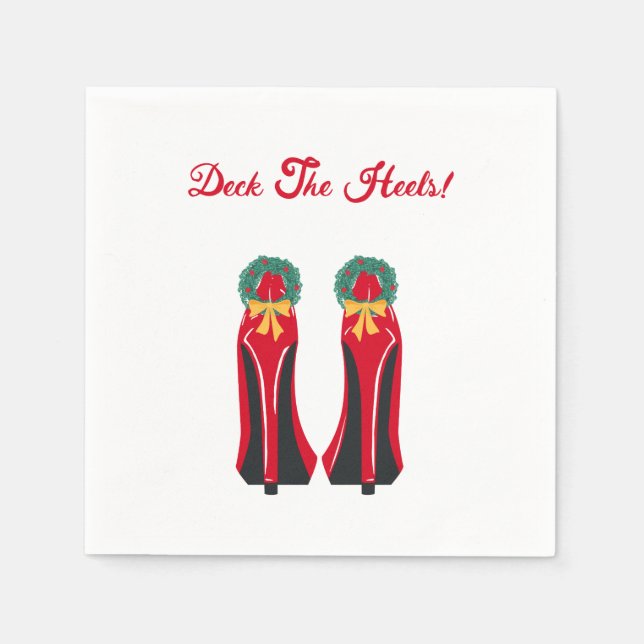 Röda Högklackar med julafton Pappersservett (Framsidan)