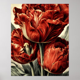 Röda holländska tulpaner poster