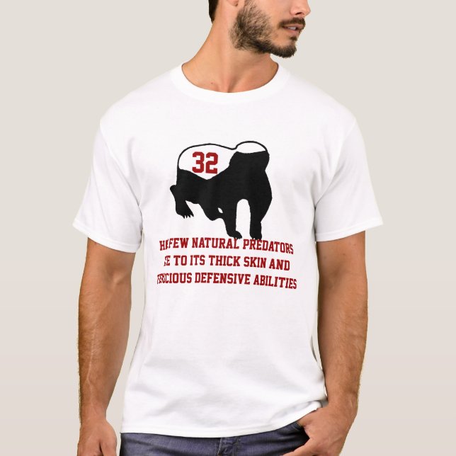 Röda honey badger vilda defensiva kapaciteter t-shirt (Framsida)