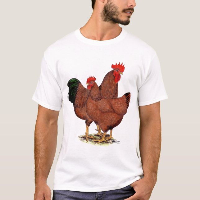 Röda hönor för produktion tee (Framsida)