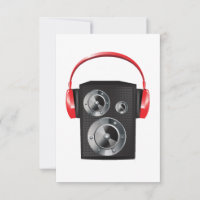 Röda hörlurar Högtalare Grafisk Musik Ljud