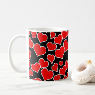 Röda hörn på svart bakgrund kaffemugg