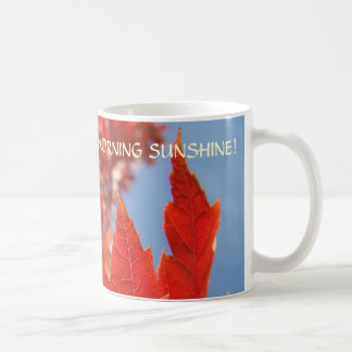 Röda höstlöv Kaffe kopp Mugg Gåva GOD MORGON