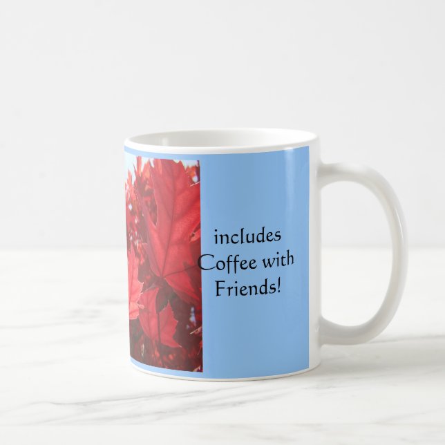 Röda höstlöv Mugg Bästa dagen Kaffe Vänner (Höger)