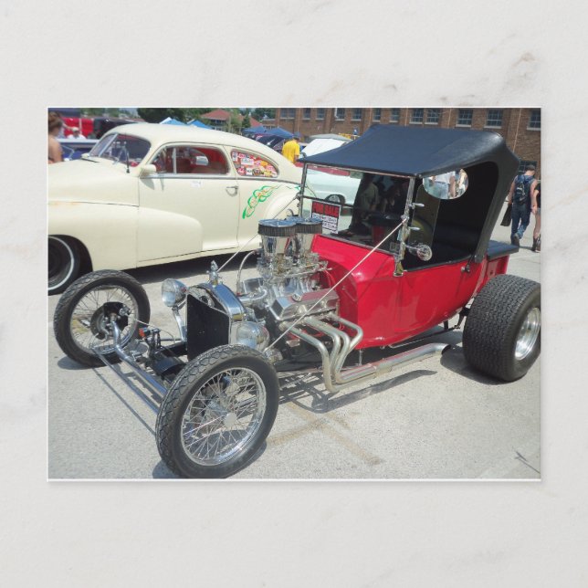 Röda Hot rod, 1 Vykort (Framsida)