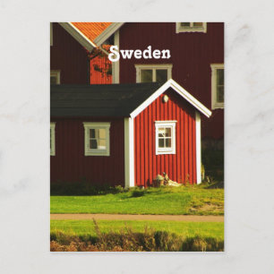 Röda hus i Sverige Vykort