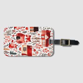 Röda hus och hus söta Pappra Lakan Bagagebricka