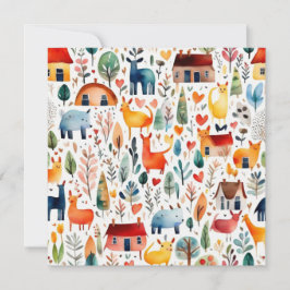 Röda hus och hus söta Pappra Lakan Inbjudningar