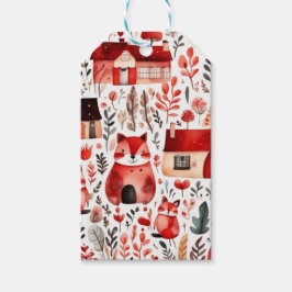 Röda hus och hus söta Pappra Lakan Presentetikett