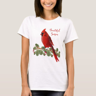 Röda huvudsakliga kvinnor för juljulhelg t shirt