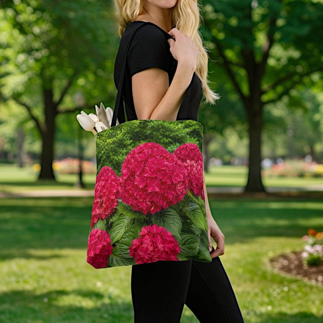 Röda Hydrangeas Handväskor Tygkasse (Skapare uppladdad)