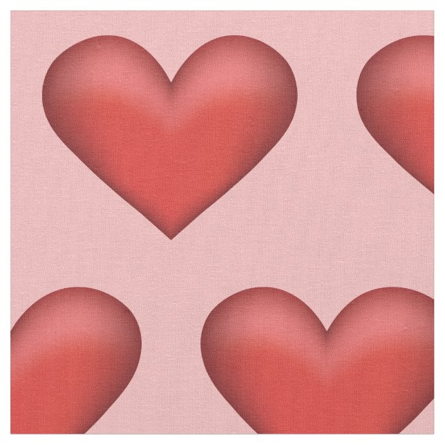 Röda Illustrerade Hjärtan Mönster Tyg (Närbild)