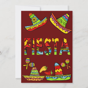 Röda inbjudningar till Mexikanska Fiesta Cinco de 