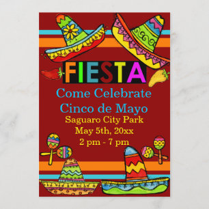 Röda inbjudningar till Mexikanska Fiesta Cinco de 