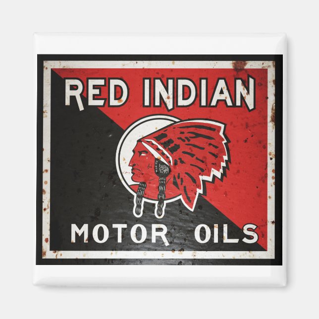 Röda indianska motoroljefärgar. magnet (Framsidan)