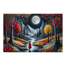 Röda jackar barn som prospekterar viskskog natteti