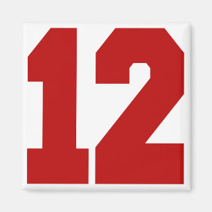 Röda Jersey numrerar 12 Magnet