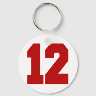 Röda Jersey numrerar 12 Nyckelring