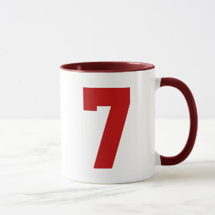 Röda Jersey numrerar 7 Mugg