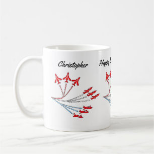Röda Jetflygplan Födelsedags kaffemugg