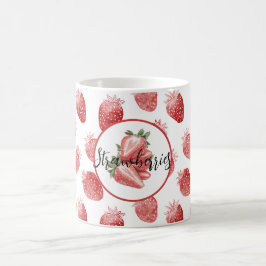 Röda jordgubbar frukt kaffemugg