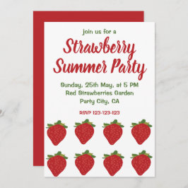 Röda Jordgubbar Frukt Smultron Sommarfest Inbjudningar
