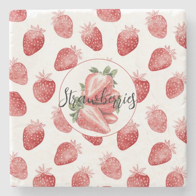 Röda jordgubbar frukt   stenunderlägg (Framsidan)