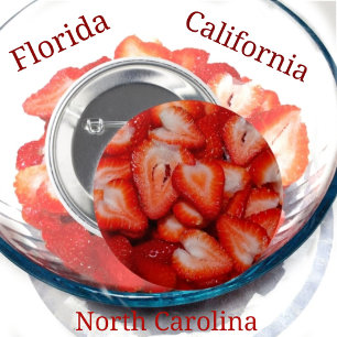 Röda jordgubbar Heart-form Skivor Fotografisk bild Knapp