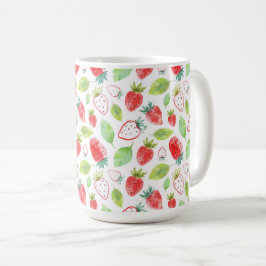 Röda jordgubbar och Grönt Löv kaffe Kaffemugg