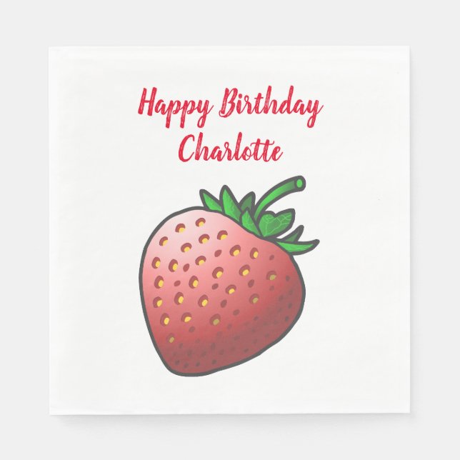 Röda jordgubbsbär pappersservett (Framsidan)