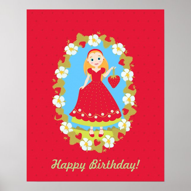 Röda jordgubbsbär poster (Framsidan)