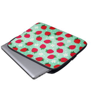 Röda jordgubbsblommor Födelsedagsfest för henne Laptop Fodral