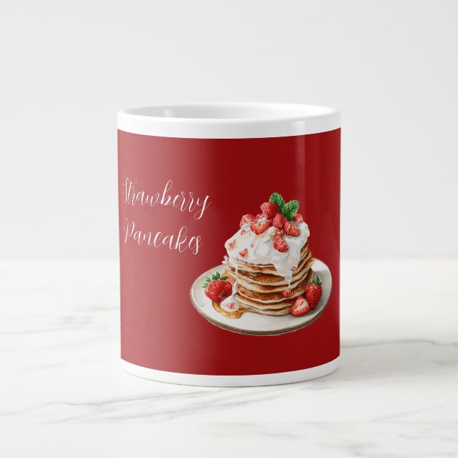 Röda jordgubbspannekan jumbo mugg (Framsidan)