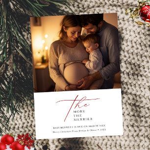 Röda ju mer Merrier Photo Gravid jul blir Julkort
