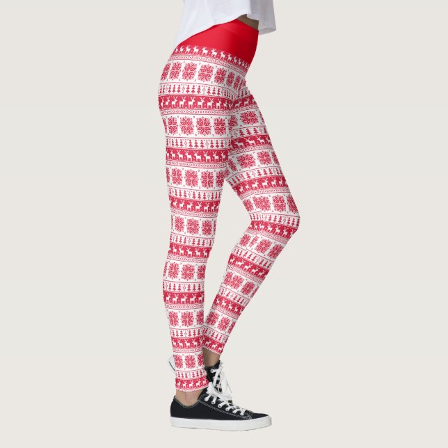 Röda julbalar i Mönster Leggings (Höger)