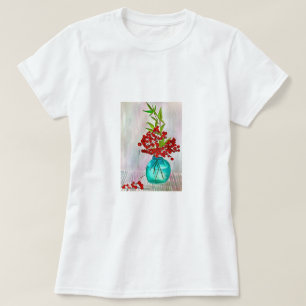 Röda julberries bra konst t shirt